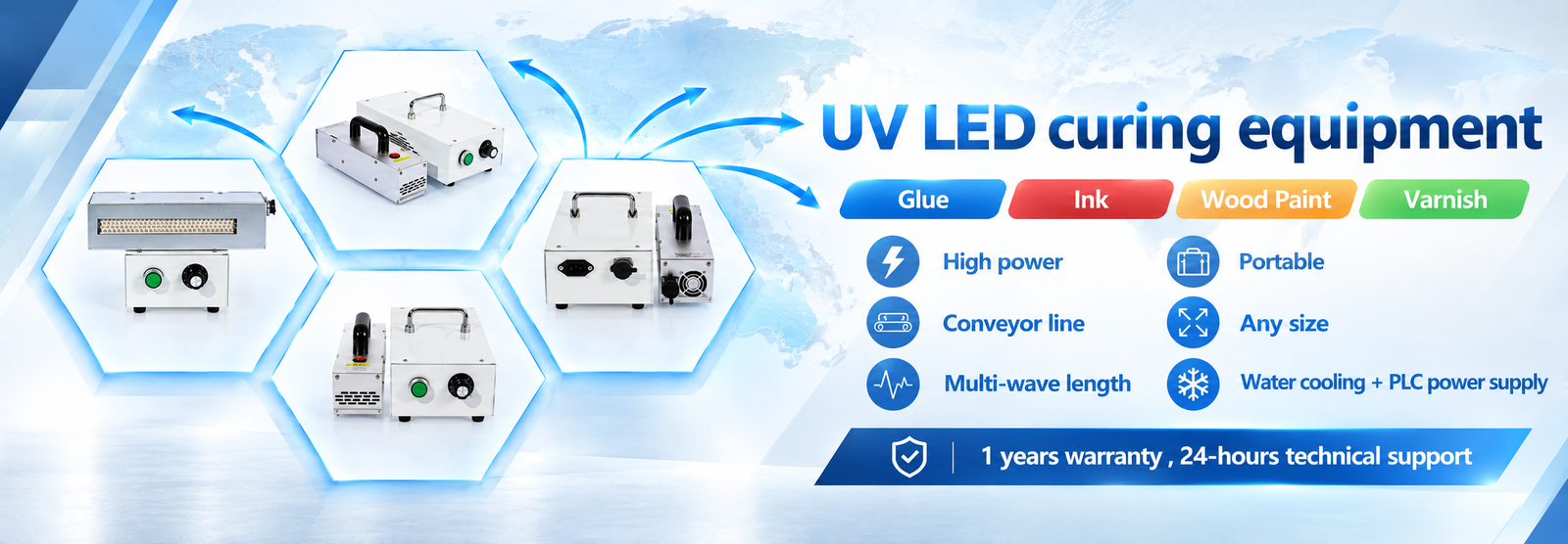 Diodo emissor de luz UV que cura o equipamento