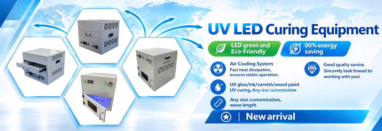 Diodo emissor de luz UV que cura o equipamento