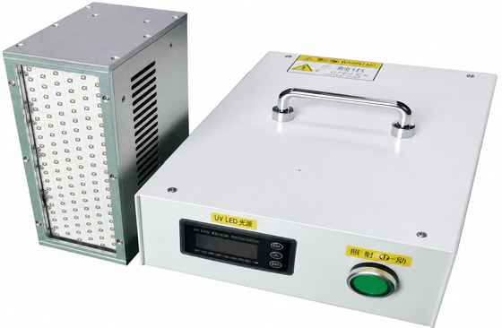 Lâmpada de cura LED UV refrigerada a ar de 400W industrial com comprimentos de onda de 365nm/385nm/395nm/405nm